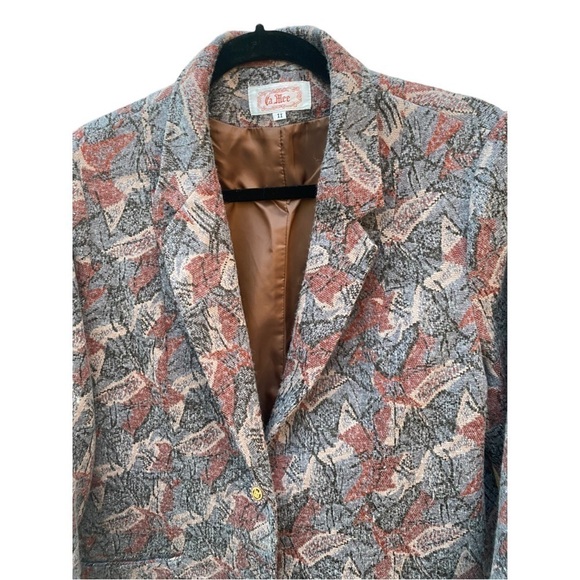 Wool Blended Floral Motif Vintage Jacket Blazer I Size: 11 - Picture 2 of 12